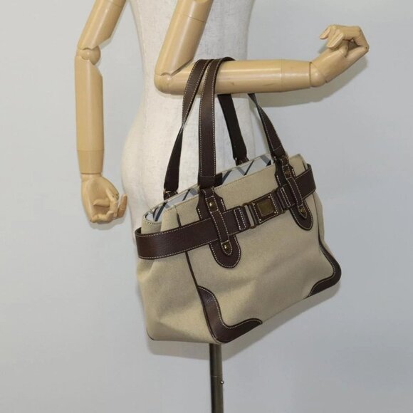 BURBERRY Blue Label Tote Bag Canvas Beige Auth - Picture 15 of 16